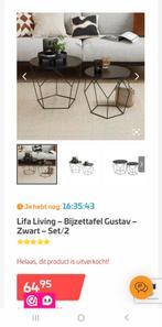 Bijzettafel Gustav, Huis en Inrichting, Ophalen of Verzenden, Zwart