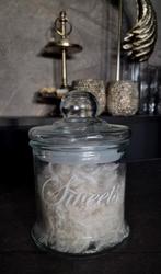 Mooie glazen snoepjes / deco pot/stolp Riviera Maison stijl, Ophalen of Verzenden, Zo goed als nieuw, Glas, Pot, Bus of Blik