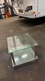 Glazen tafeltje met wieltjes, Ophalen of Verzenden, Zo goed als nieuw