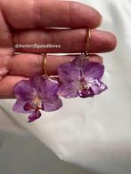 Prachtige echte kleine Orchidee oorbellen Liefdevol Cadeau, Ophalen, Nieuw, Overige materialen, Hangers