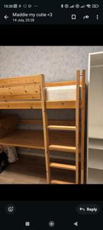 Hoogslaper met bureau hout, Ophalen, Eenpersoons, Zo goed als nieuw, 200 cm