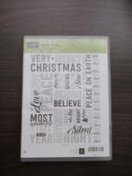 Stampin Up; Merry Medley ( achtergrond stempel ), Hobby en Vrije tijd, Stempelen, Ophalen of Verzenden, Zo goed als nieuw, EZ-mounted stempel