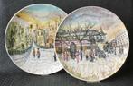 2 Italiaanse Wandborden / Serveer schaal 36cm - naar Utrillo, Ophalen of Verzenden