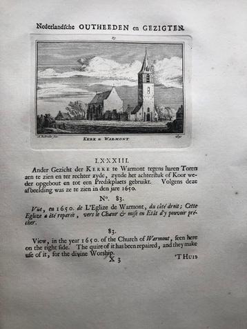 083 / Warmond de Kerk Kopergravure 1731 beschikbaar voor biedingen