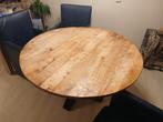 eet tafel mangohout, Huis en Inrichting, Tafels | Eettafels, Ophalen, 100 tot 150 cm, Rond, Zo goed als nieuw