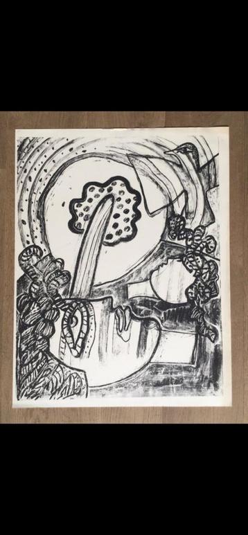 Corneille - Femme et oiseau Lithografie - Gesigneerd- 1/1- beschikbaar voor biedingen