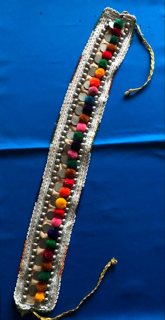 Sier Riem met Munten en Pompons, Kleding | Dames, Riemen en Ceinturen, Nieuw, Tailleriem, 90 tot 100 cm, 5 cm of meer, Overige kleuren