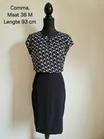 Comma jurk zwart wit kokerjurk zakelijk dinner dress, Ophalen of Verzenden, Zo goed als nieuw, Maat 38/40 (M), Zwart