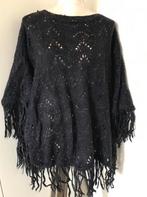 Donkerblauwe Poncho, Kleding | Dames, Ophalen of Verzenden, Zo goed als nieuw, Maat 38/40 (M), Blauw