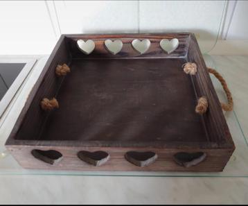 houten dienblad, tray, plateau 28 x 28 cm beschikbaar voor biedingen