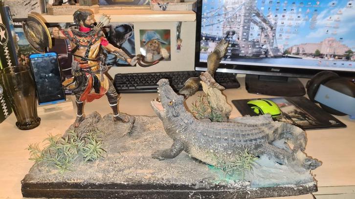 Assassin's Assassins Creed Origins Custom Made Bayek Statue, Verzamelen, Beelden en Beeldjes, Gebruikt, Overige typen, Ophalen of Verzenden