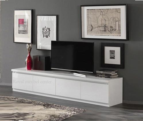 XL Tv kast Forever hoogglans wit zwart 220 cm-AANBIEDING--, Huis en Inrichting, Kasten | Televisiemeubels, Nieuw, Minder dan 100 cm