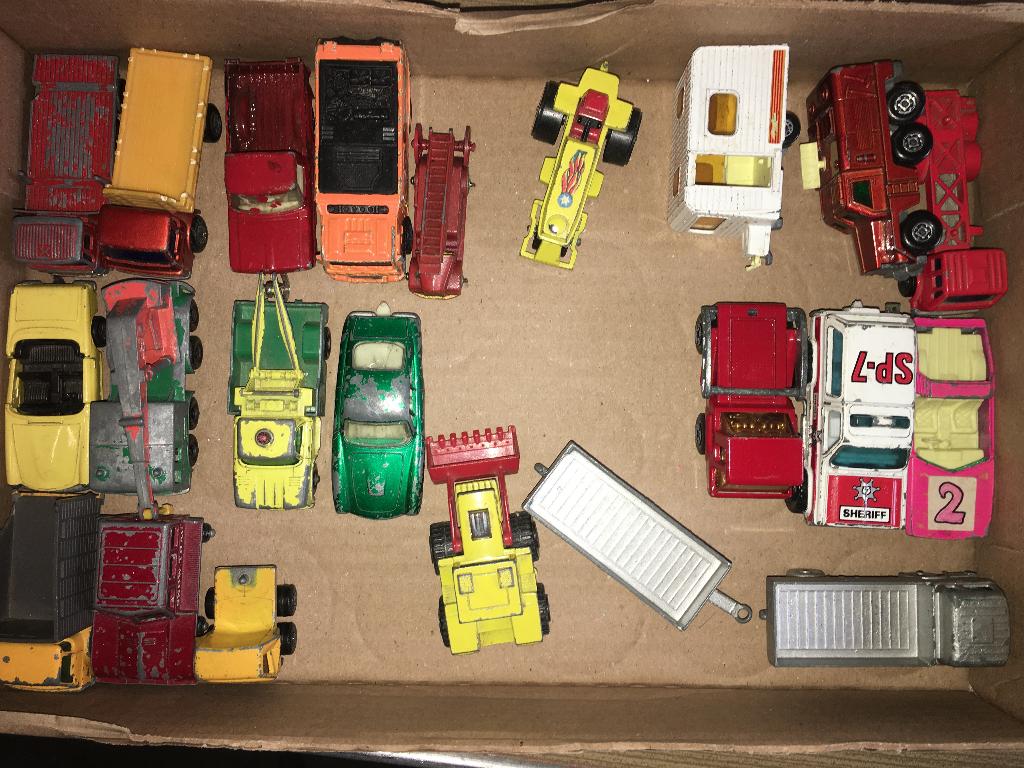 20x Matchbox Lesney AEC Leyland Dodge Mercedes Caravan Ford, Ophalen of Verzenden, Gebruikt, Auto, Matchbox