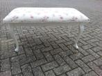 Brocante poef hocker opnieuw gestoffeerd, Ophalen of Verzenden, Zo goed als nieuw, Rechthoekig