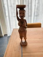 Prachtig afrikaans beeldje in hout uitgesneden., Antiek en Kunst, Kunst | Beelden en Houtsnijwerken, Ophalen of Verzenden