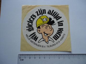 sticker oud MELIS GIETERIJEN strip retro tilburg vintage beschikbaar voor biedingen