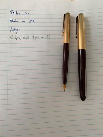 Parker 51 vulpen en vulpotlood set burgundy red beschikbaar voor biedingen