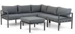Loungeset + kussenbox tuin, Ophalen, 5 zitplaatsen, Gebruikt, Aluminium