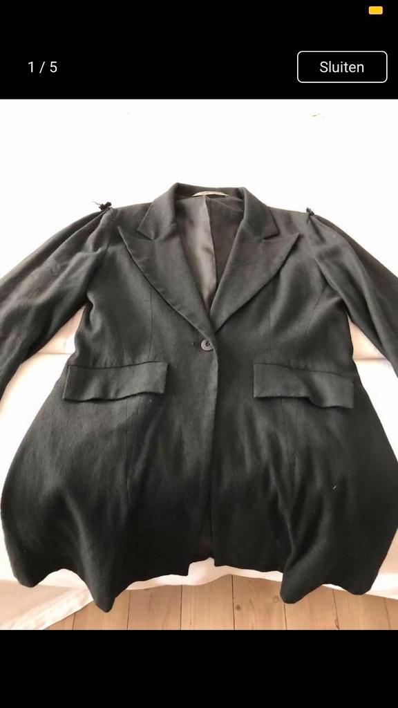 CORA KEMPERMAN JAS BLAZER ZWART HALFLANG, Kleding | Dames, Jassen | Winter, Zo goed als nieuw, Maat 38/40 (M), Zwart, Ophalen of Verzenden