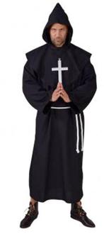 Leuk zwart MONNIK/PATER/BROEDER pak + kruis/koord, Ophalen, Maat 52/54 (L), Halloween, Kleding