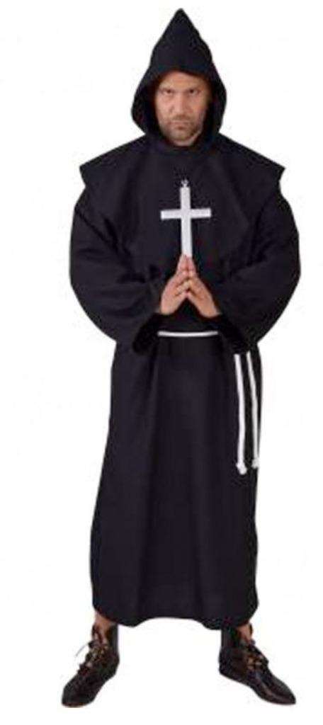Leuk zwart MONNIK/PATER/BROEDER pak + kruis/koord, Kleding | Heren, Carnavalskleding en Feestkleding, Gedragen, Kleding, Halloween
