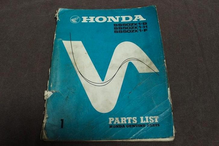 Honda SS50 ZK1 B H F 1972 moped parts list onderdelen boek, Fietsen en Brommers, Handleidingen en Instructieboekjes, Gebruikt
