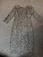 Grijs met zwarte panter jurk maat 36, Ophalen of Verzenden, Zo goed als nieuw, Maat 36 (S), Grijs