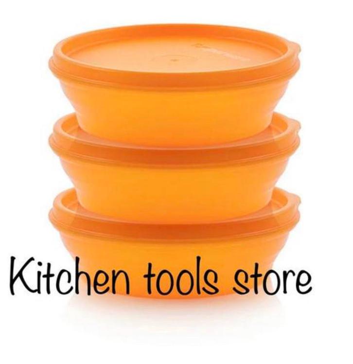 Tupperware ruimteschaal ruimtekom set 3x 240ml voorraad, Huis en Inrichting, Keuken | Tupperware, Nieuw, Bak of Kom, Oranje, Ophalen of Verzenden