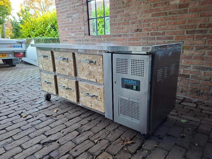 Goede, degelijke RVS werkbank met veel bergruimte!, Doe-het-zelf en Verbouw, Werkbanken, Gebruikt, 120 tot 170 cm, Ophalen