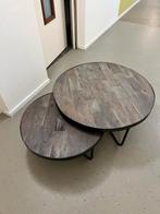 Set van twee mangohouten salontafels, 50 tot 100 cm, Minder dan 50 cm, Rond, Gebruikt