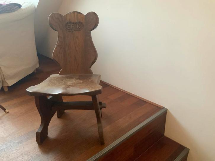 Vintage Stoeltje met Naam Erik, Antiek en Kunst, Antiek | Meubels | Stoelen en Banken, Ophalen