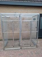 Dubbele aluminium voliere met morsrand, Ophalen, Aluminium, Volière