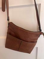 platte schouder tas, Ophalen of Verzenden, Gebruikt, Bruin