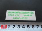 sticker venray veldkamp's assurantiën, Verzamelen, Ophalen, Zo goed als nieuw