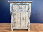 Nachtkast Sundar Wit 48 X 33 X 69 cm industriele look, Nieuw, Ophalen of Verzenden, 45 tot 65 cm, 70 cm of meer