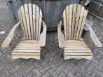 Tuinset - 2 stoelen - thermo wood, Ophalen, Gebruikt