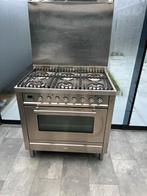 Gasfornuis 90 cm boretti grijs, 60 cm of meer, Ophalen of Verzenden, Zo goed als nieuw, Gas