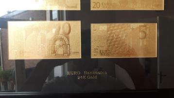 24 KARAATS GOUDEN EURO BILJETTEN / 24-CARAT GOLD BANKNOTES beschikbaar voor biedingen