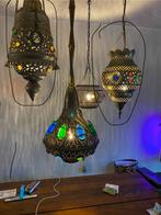 Grote Marokkaanse hanglamp + oosterse lamp — sfeervol, Ophalen, Zo goed als nieuw, Metaal, Minder dan 50 cm