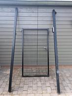 Poortdeur staal zwart, Tuin en Terras, Tuinpoorten, Ophalen, Zo goed als nieuw, Draaipoort, 150 tot 200 cm
