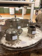 Antieke schaal met tinnen kopjes, Antiek en Kunst, Ophalen