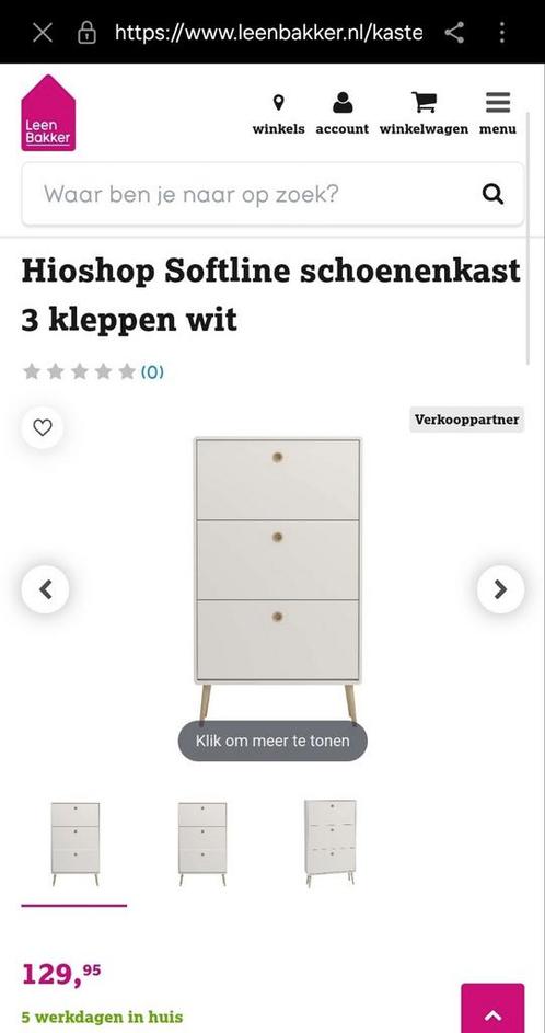 schoenenkast 3 draaideuren wit 141 x 82 x 26, Huis en Inrichting, Kasten | Schoenenkasten, Zo goed als nieuw, Ophalen