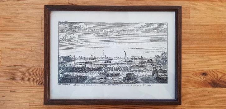 Prent (ets): Hollandse Veenen Amstelveen, Turf steken, 1742, Antiek en Kunst, Kunst | Etsen en Gravures, Ophalen of Verzenden