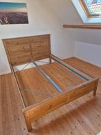 Bedframe 140x200, Huis en Inrichting, Slaapkamer | Bedden, Ophalen, Gebruikt, Bruin, Tweepersoons