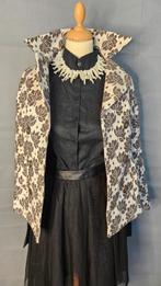 Chique Double Deux Sissy Boy Jasje met Bladprint - Maat S, Maat 38/40 (M), Verzenden, Wit, Sissy-Boy