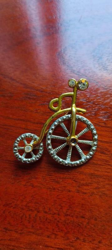 Vintage Fiets Broche met Strass beschikbaar voor biedingen