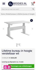 Lifetime bureau wit verstelbaar - kids, Huis en Inrichting, Bureaus, Ophalen of Verzenden, Gebruikt