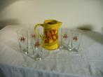 Vintage waterkan van J&B rare whisky met 5 glazen., Ophalen of Verzenden