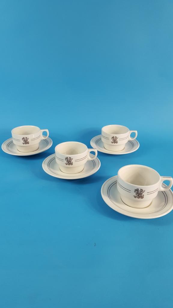 4x P. Regout kop en schotel, Royal Sphinx Maastricht. 5A2 /5, Antiek en Kunst, Antiek | Servies los, Ophalen of Verzenden