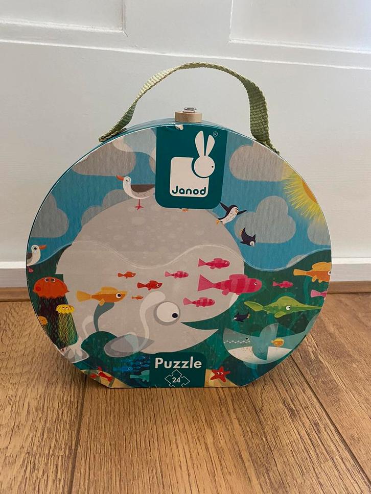 🐳 🐠 Janod vloer puzzel 24 stukjes - zee - 40x50cm, Kinderen en Baby's, Speelgoed | Kinderpuzzels, Zo goed als nieuw, 2 tot 4 jaar